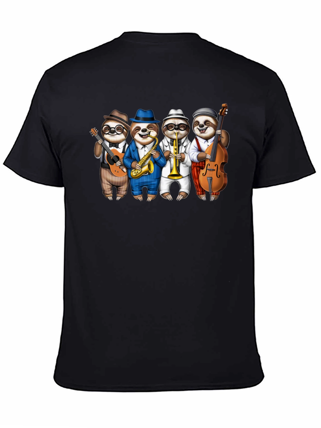 Camiseta Negra: Banda de Perezosos Músicos