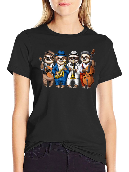 Camiseta Negra: Banda de Perezosos Músicos