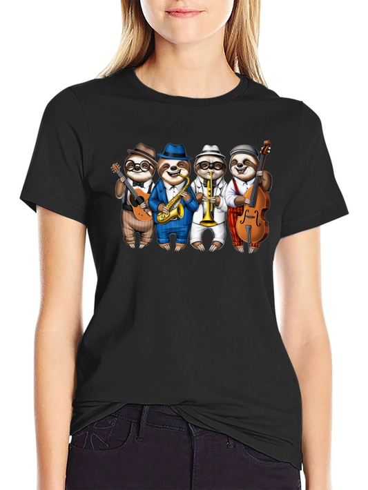 Camiseta Negra: Banda de Perezosos Músicos