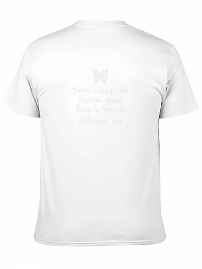 Camiseta Negra con Diseño de Mariposa y Frase Motivacional