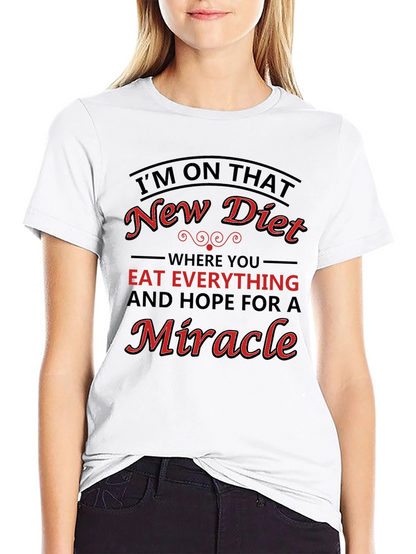 Camiseta Negra con Diseño Divertido de Dieta