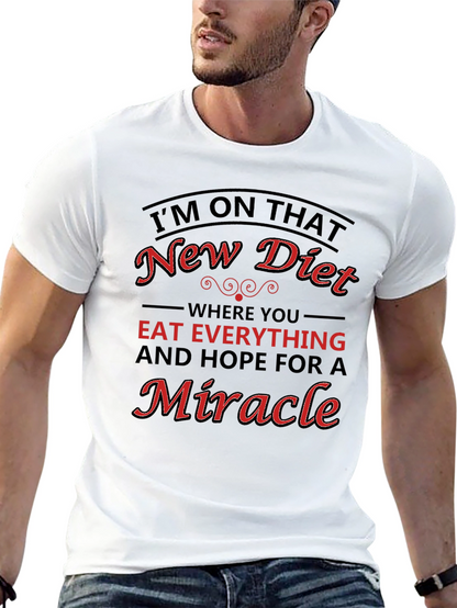 Camiseta Negra con Diseño Divertido de Dieta