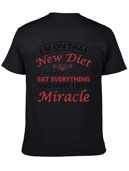 Camiseta Negra con Diseño Divertido de Dieta