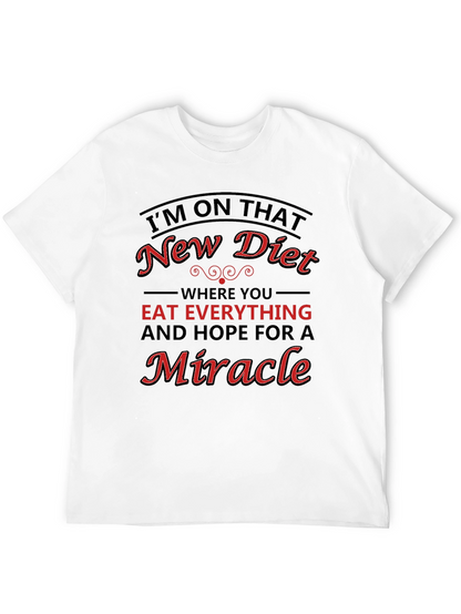 Camiseta Negra con Diseño Divertido de Dieta