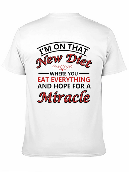 Camiseta Negra con Diseño Divertido de Dieta