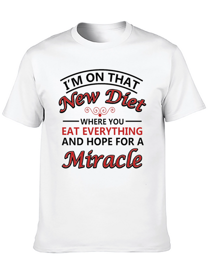 Camiseta Negra con Diseño Divertido de Dieta