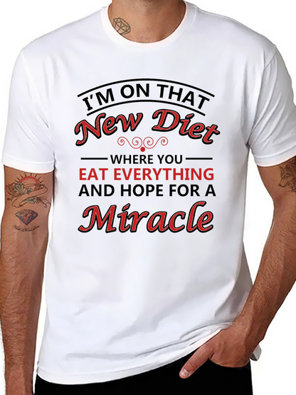 Camiseta Negra con Diseño Divertido de Dieta