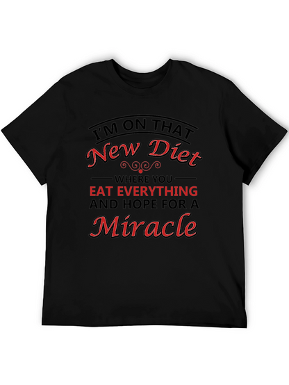 Camiseta Negra con Diseño Divertido de Dieta