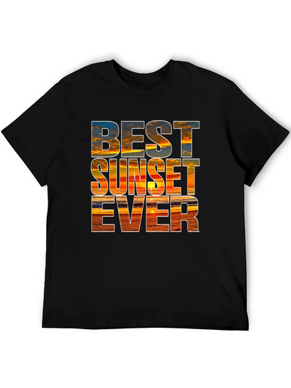 Camiseta Negra con Diseño de Atardecer - Estilo Único