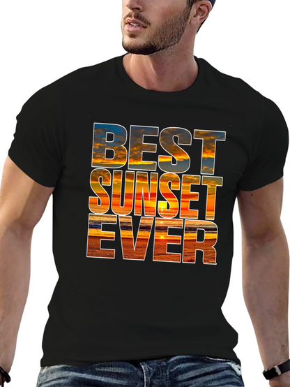 Camiseta Negra con Diseño de Atardecer - Estilo Único