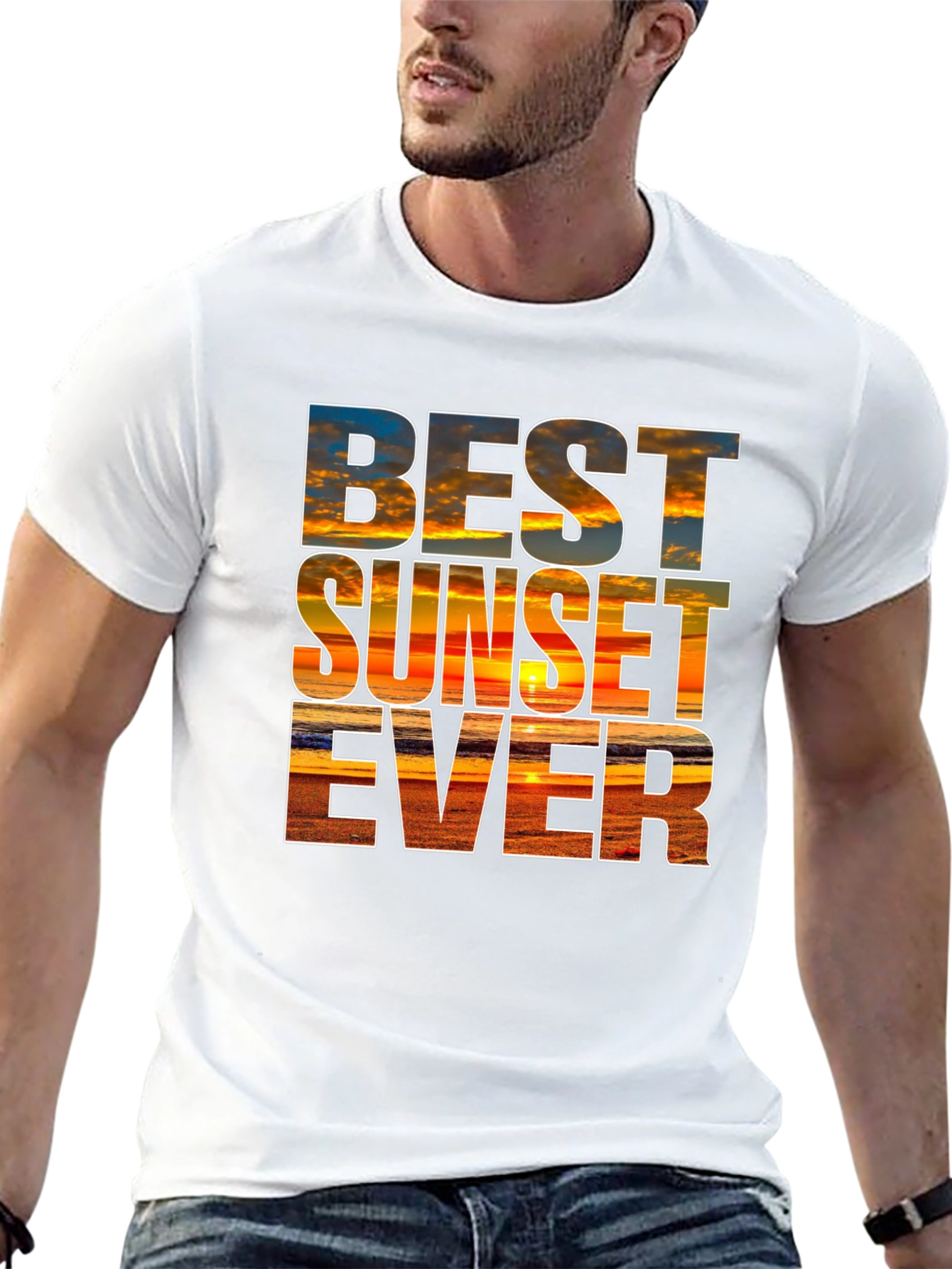 Camiseta Negra con Diseño de Atardecer - Estilo Único