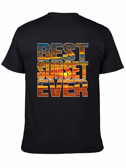 Camiseta Negra con Diseño de Atardecer - Estilo Único