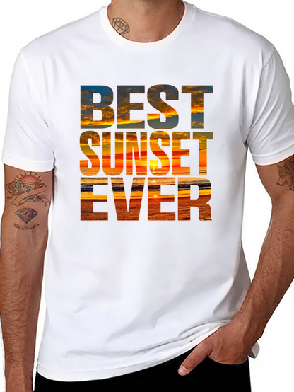 Camiseta Negra con Diseño de Atardecer - Estilo Único