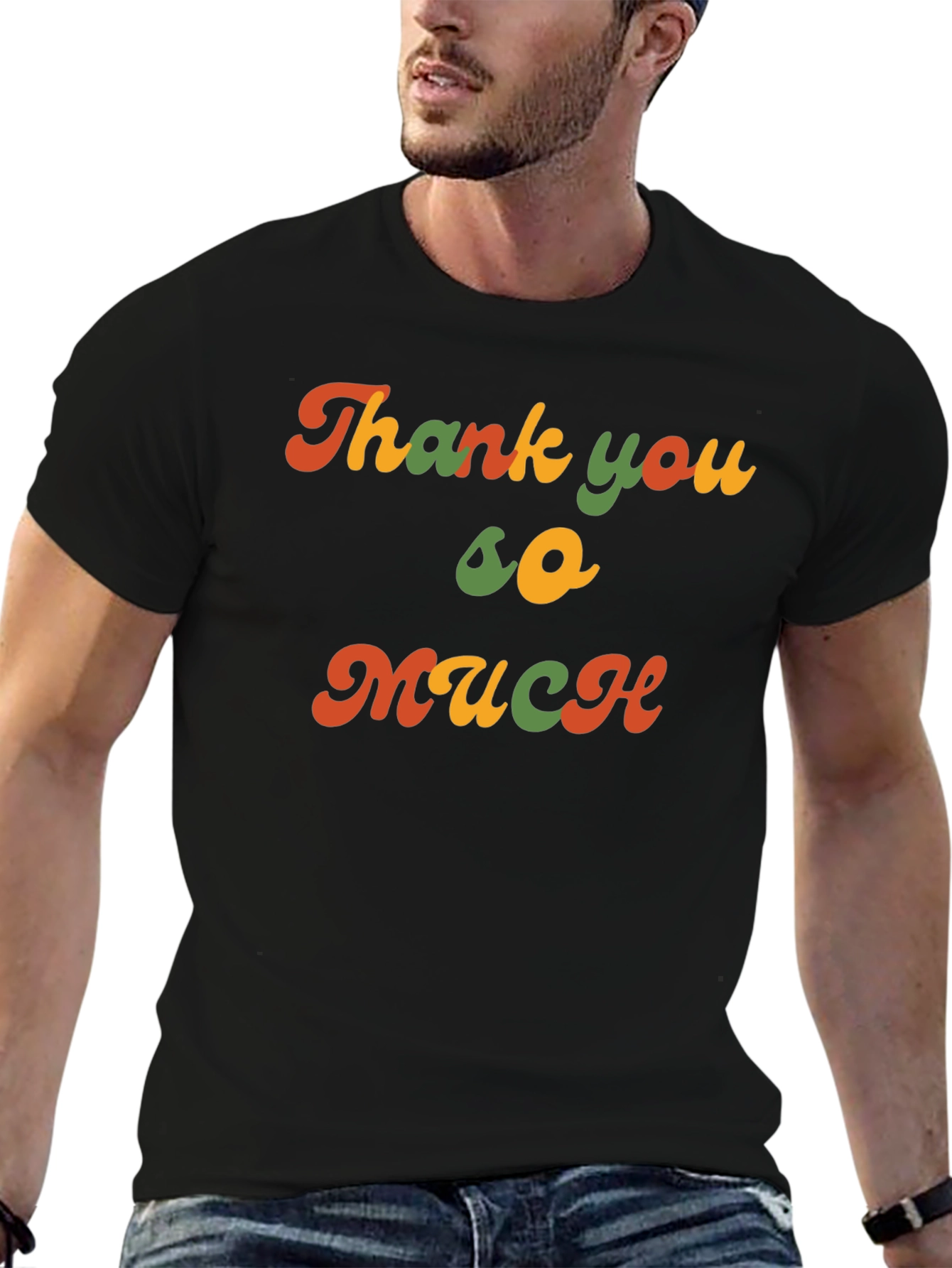 Camiseta Negra Retro Thank you so much