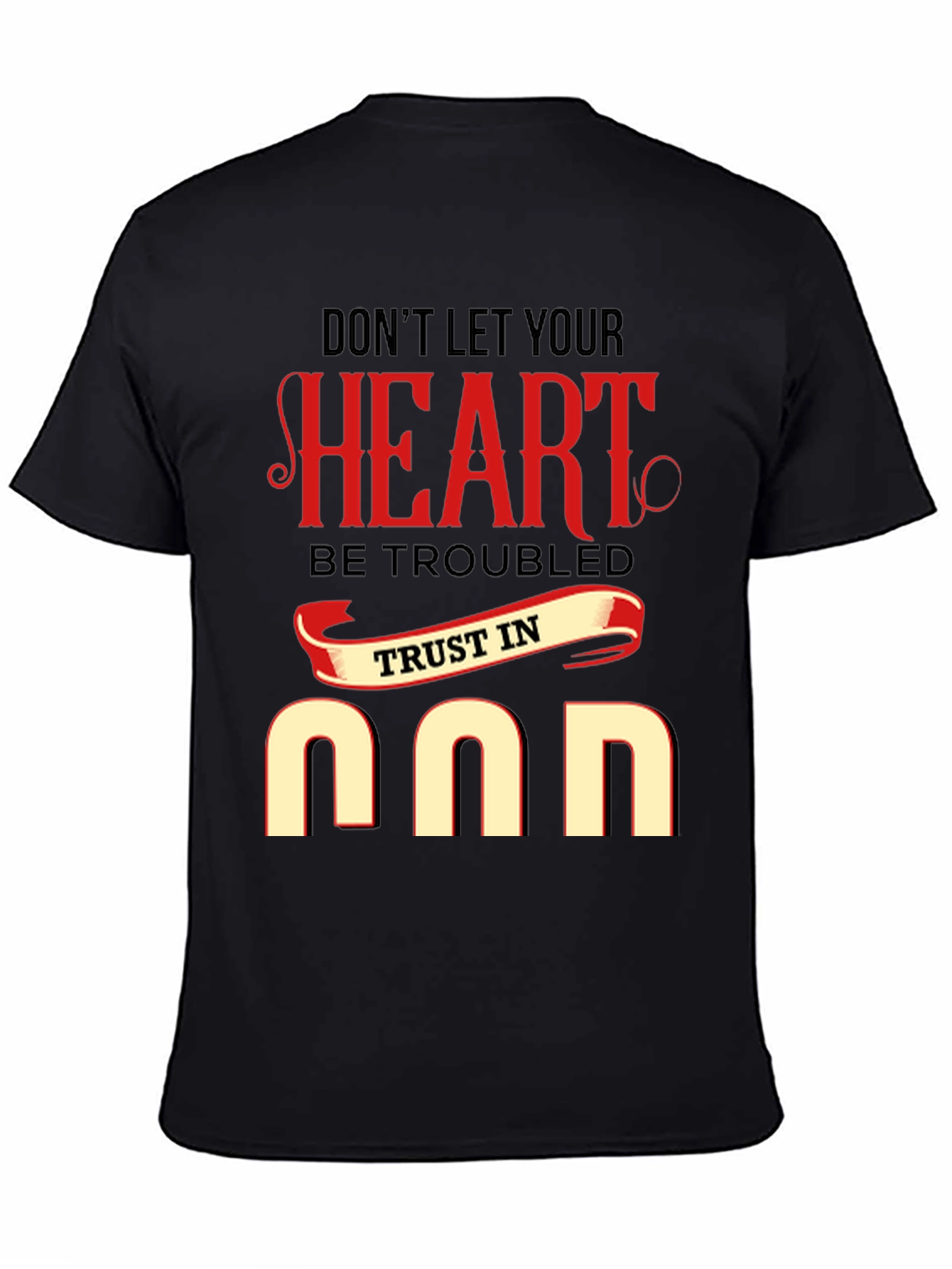 Camiseta Negra: Corazón y Confianza