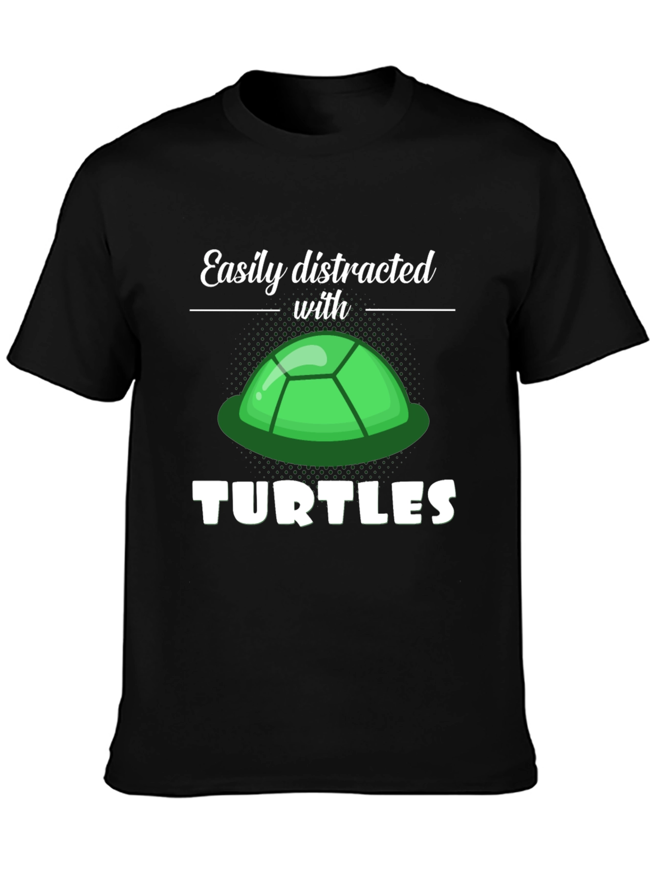Camiseta Negra Distraído con Tortugas