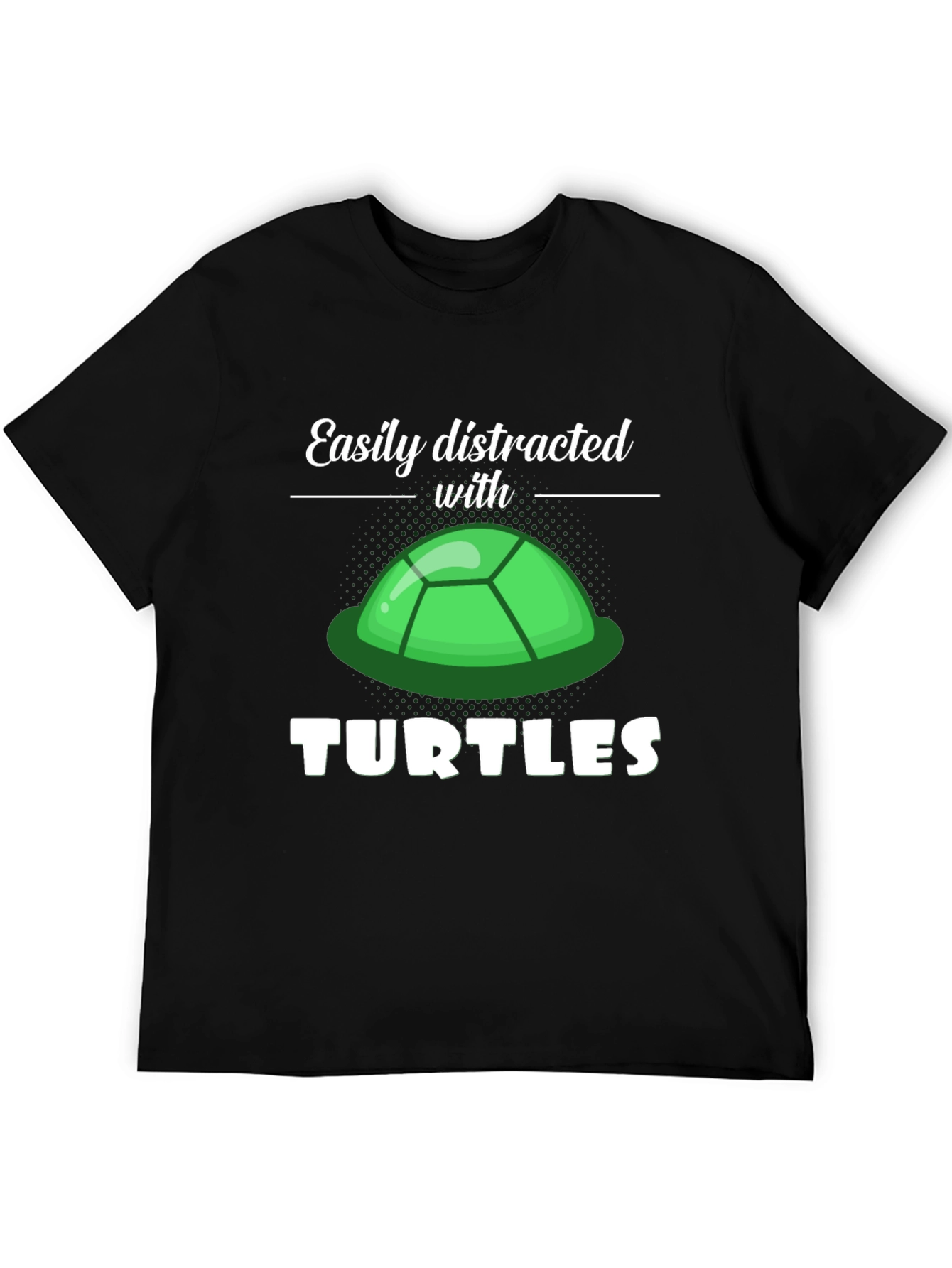 Camiseta Negra Distraído con Tortugas