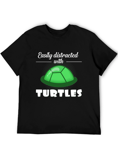 Camiseta Negra Distraído con Tortugas