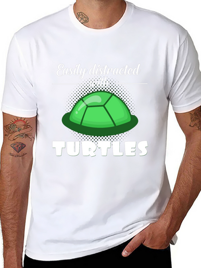 Camiseta Negra Distraído con Tortugas