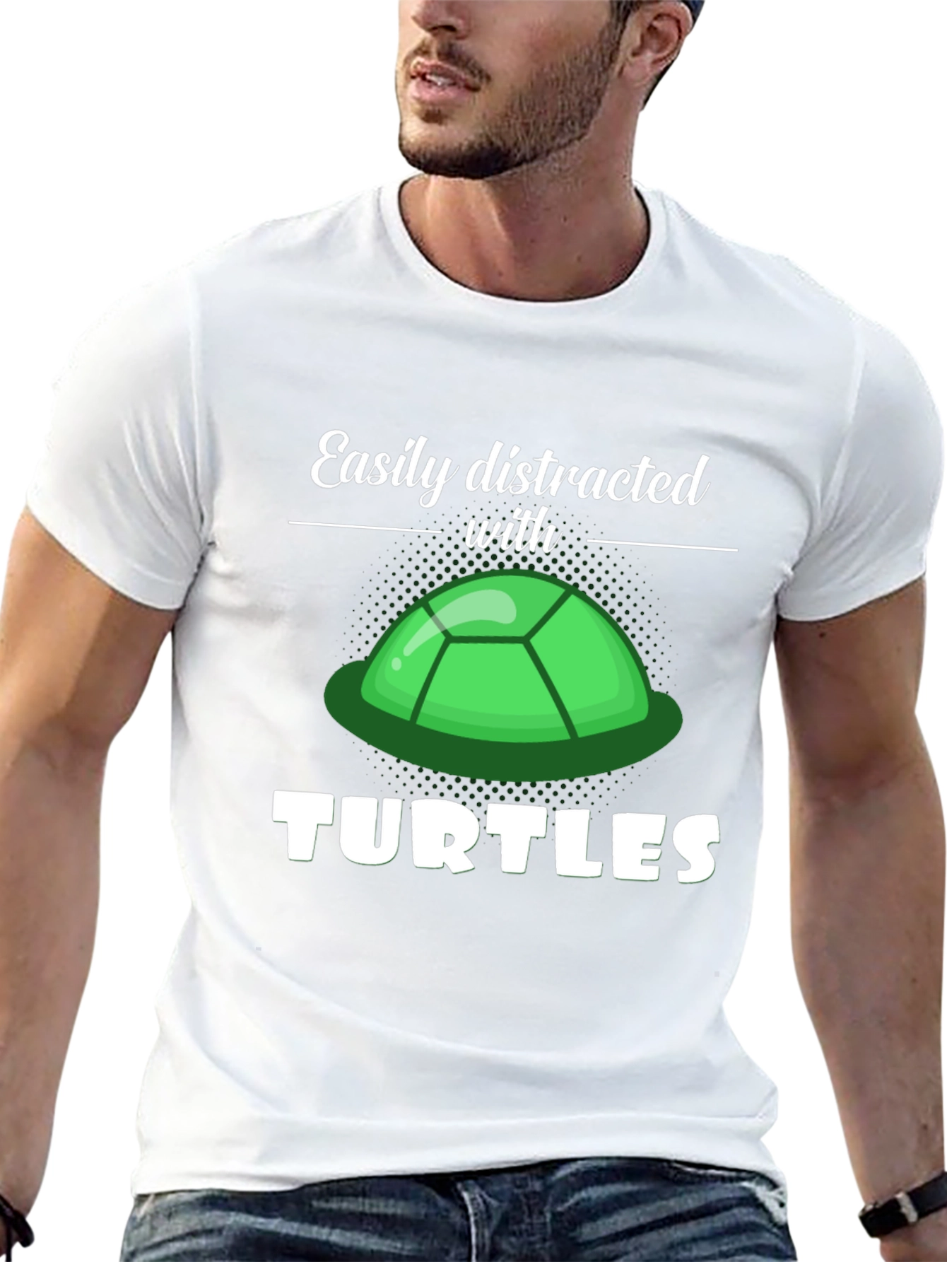Camiseta Negra Distraído con Tortugas