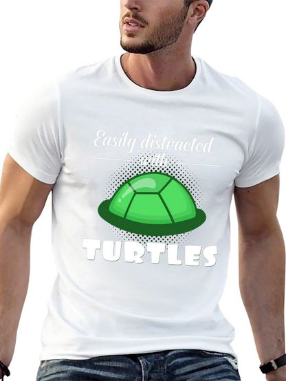Camiseta Negra Distraído con Tortugas