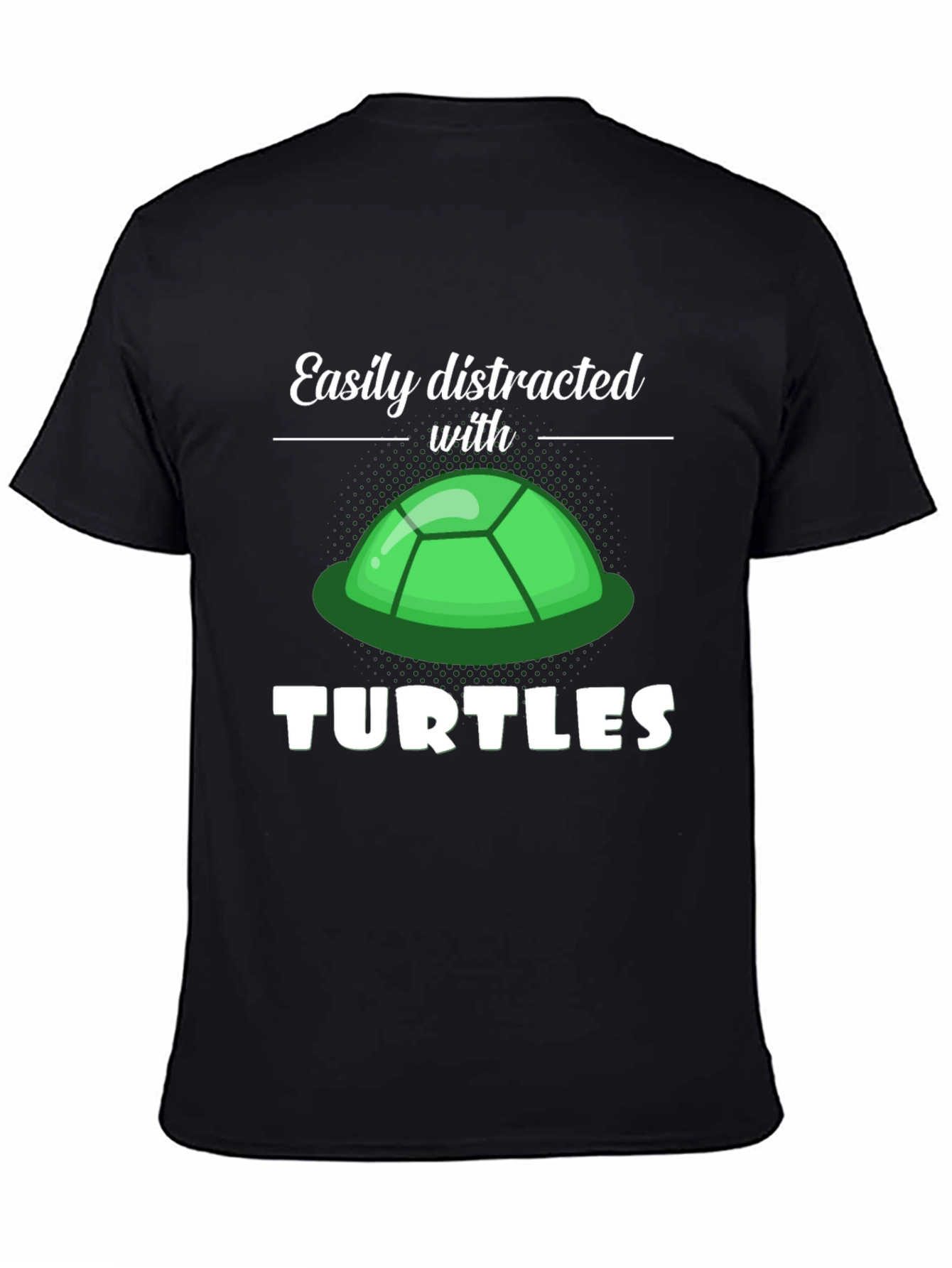 Camiseta Negra Distraído con Tortugas
