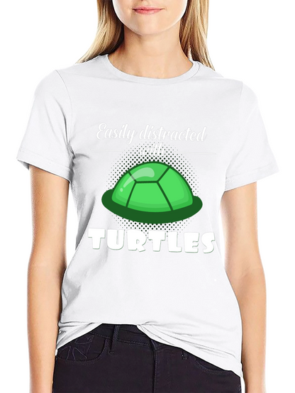 Camiseta Negra Distraído con Tortugas