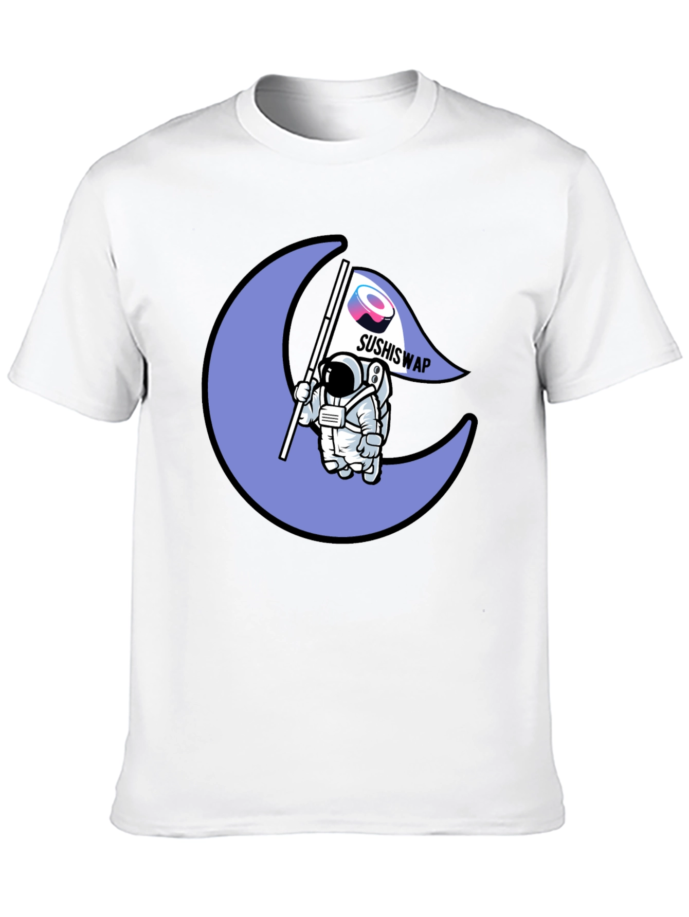 Camiseta Negra con Diseño Astronauta Sushiswap