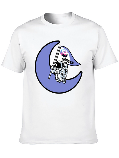 Camiseta Negra con Diseño Astronauta Sushiswap