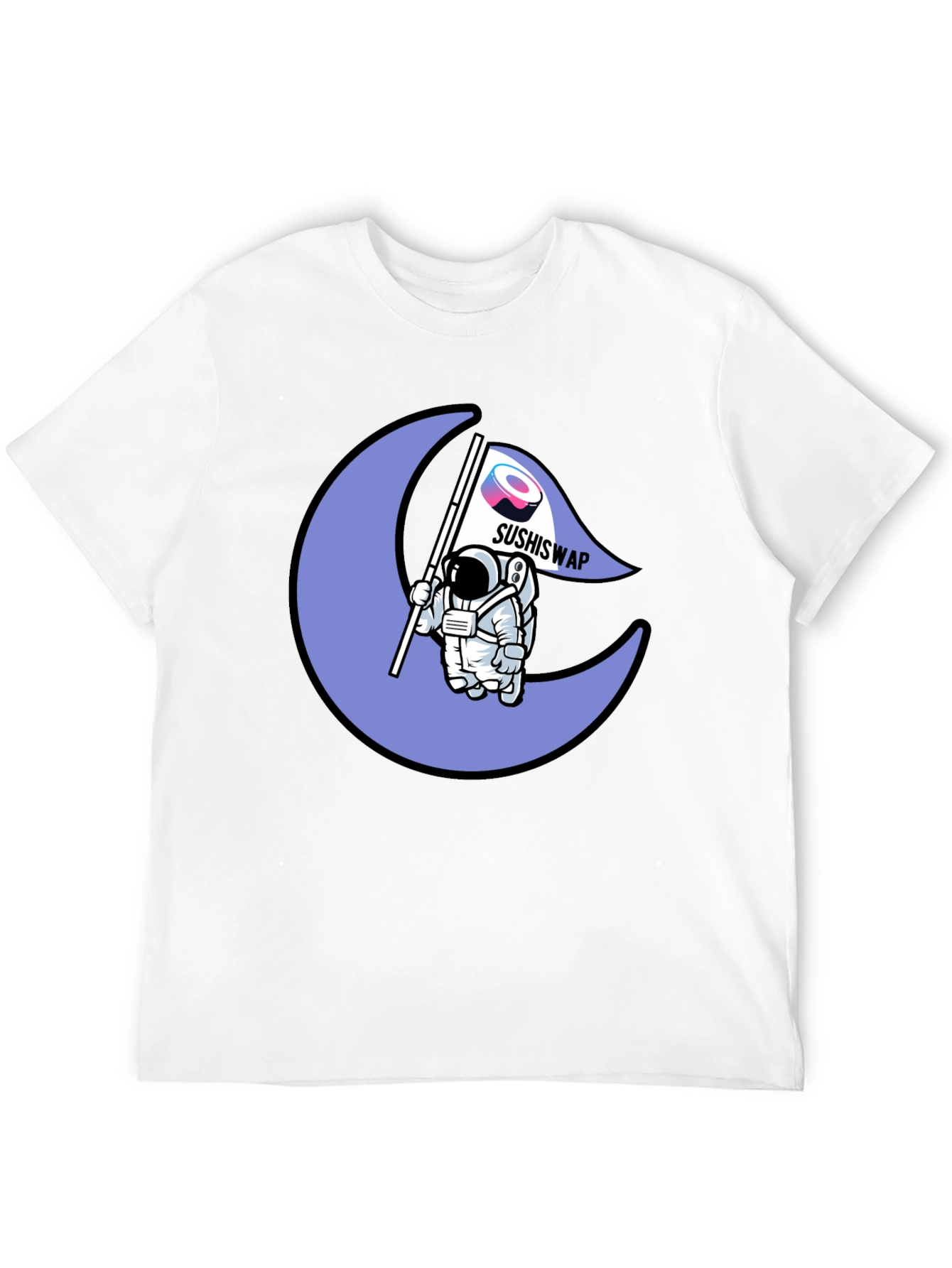 Camiseta Negra con Diseño Astronauta Sushiswap