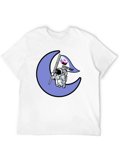 Camiseta Negra con Diseño Astronauta Sushiswap
