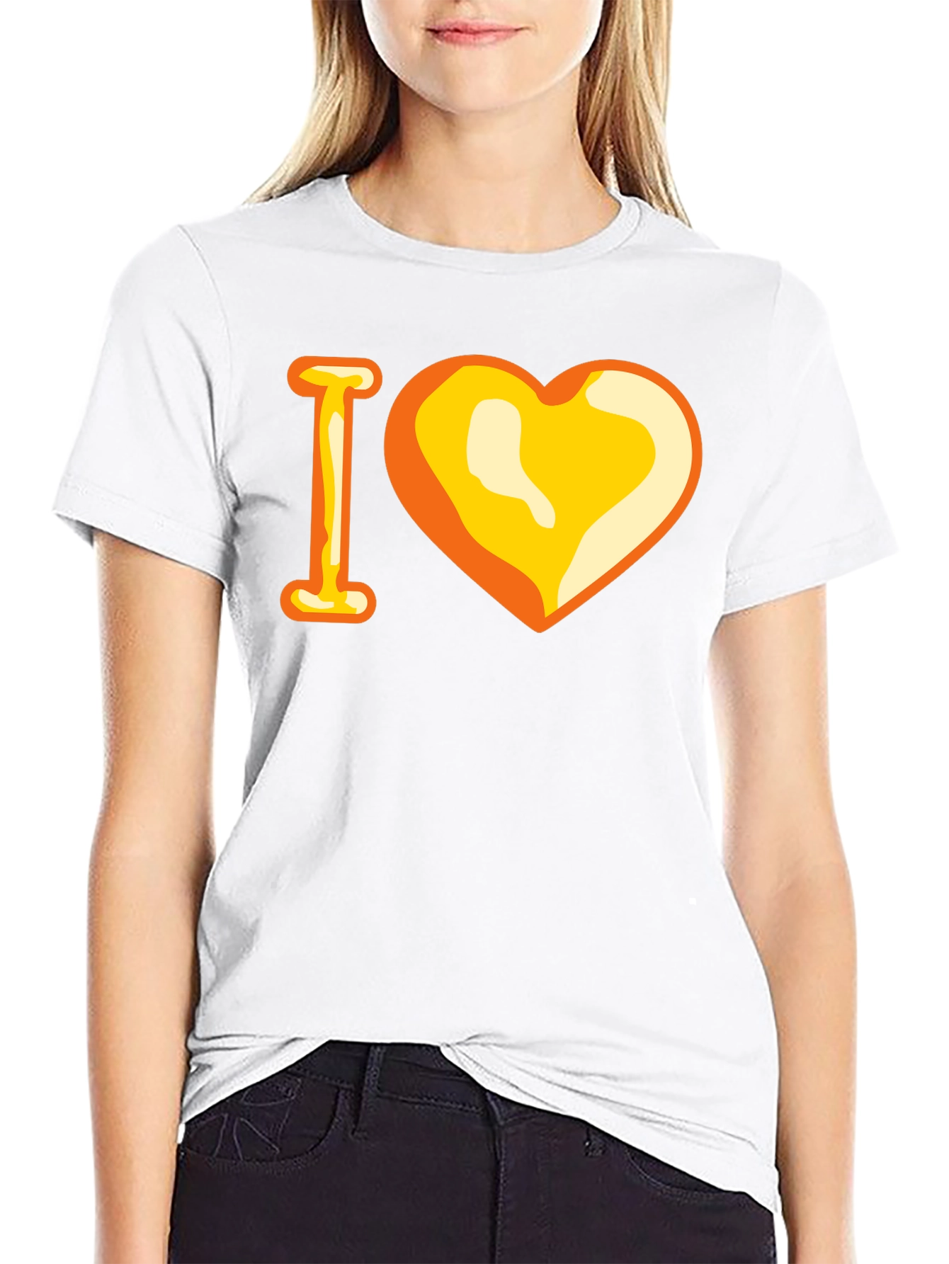 Camiseta Negra con Diseño I Corazón