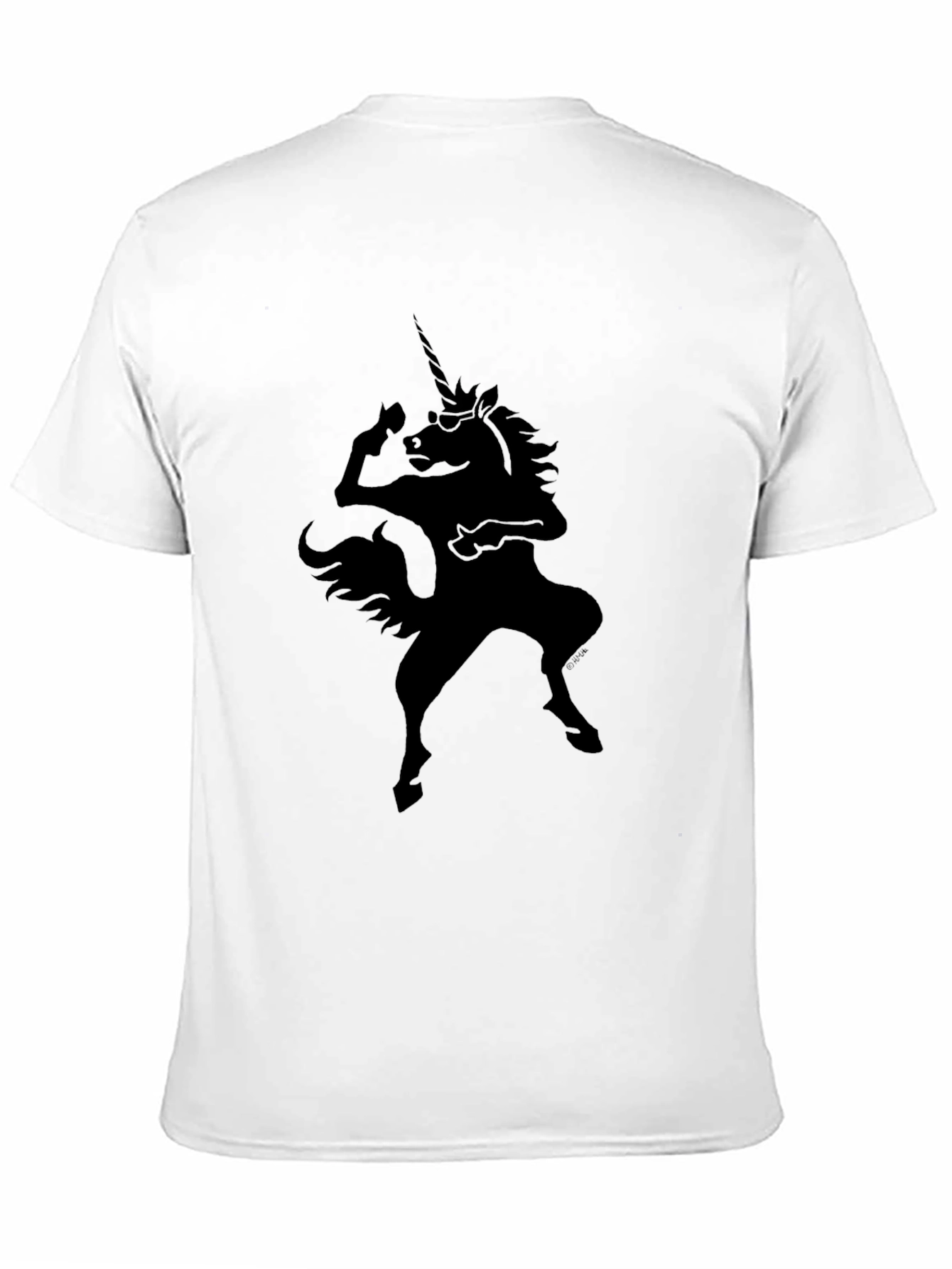 Camiseta Negra Unicornio Rockero para Hombre