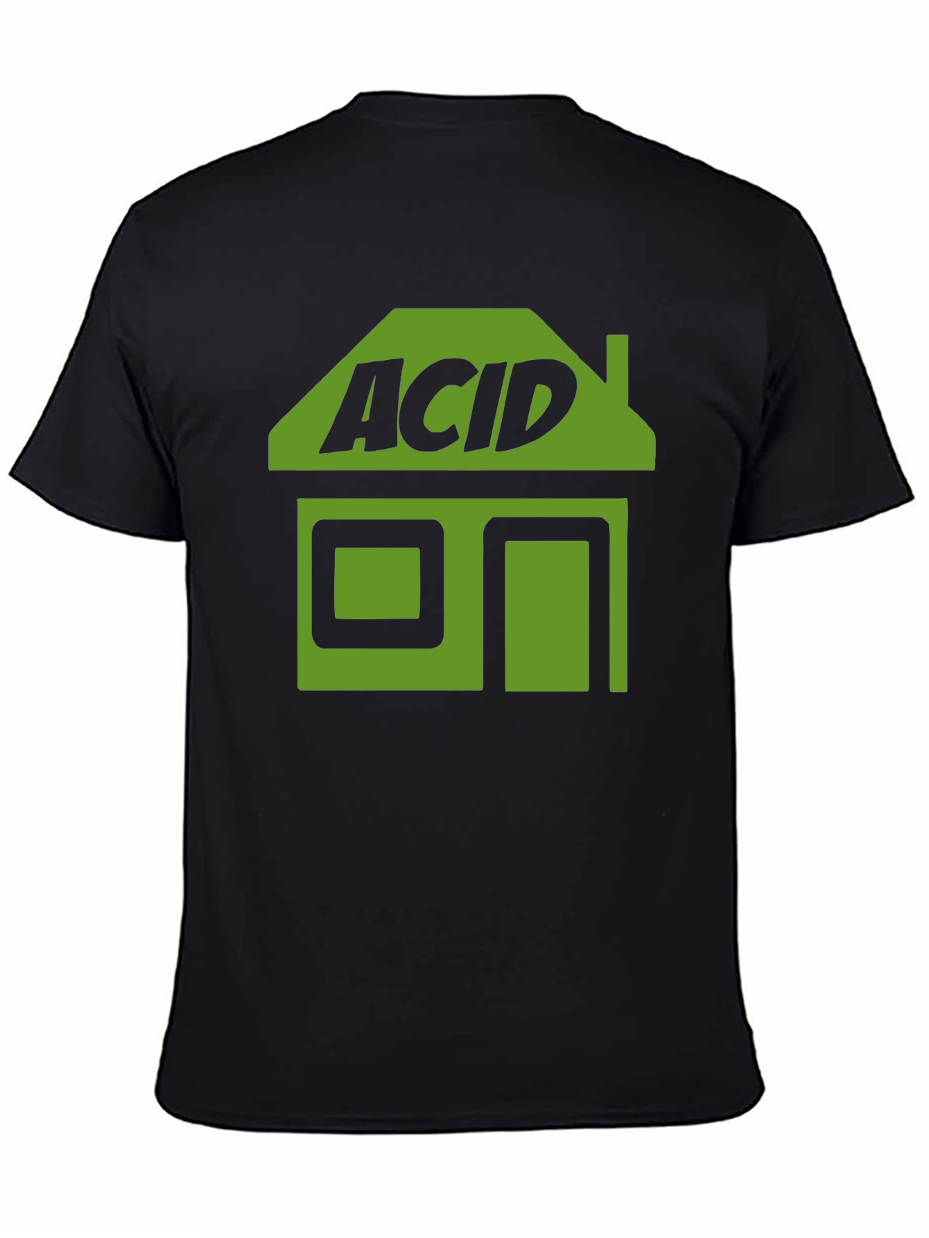 Camiseta Negra Acid House Estilo Retro