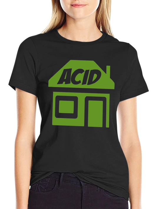 Camiseta Negra Acid House Estilo Retro