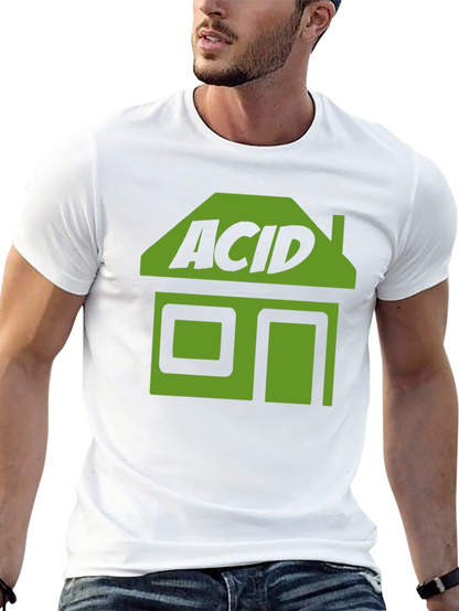Camiseta Negra Acid House Estilo Retro