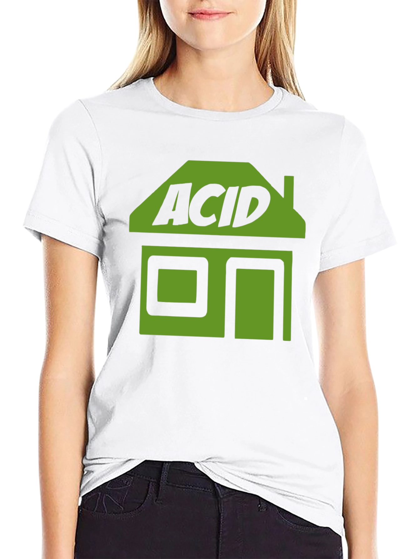 Camiseta Negra Acid House Estilo Retro