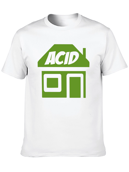 Camiseta Negra Acid House Estilo Retro