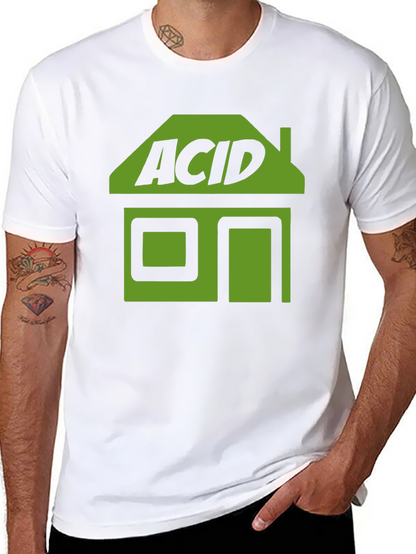 Camiseta Negra Acid House Estilo Retro