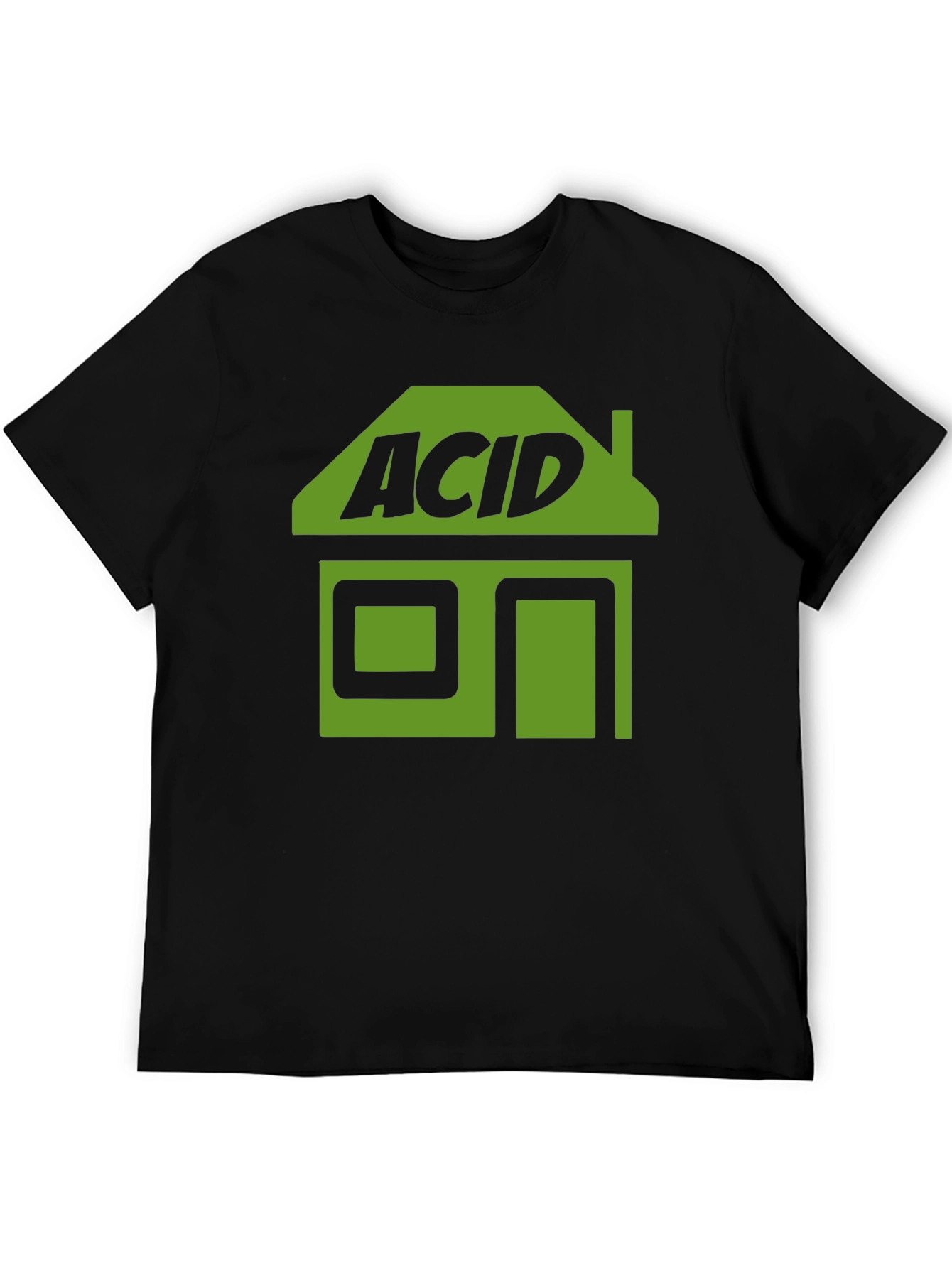 Camiseta Negra Acid House Estilo Retro