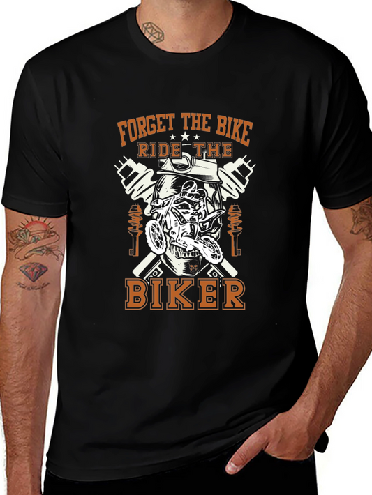 Camiseta Motera Negra - Forget the Bike Ride the Biker