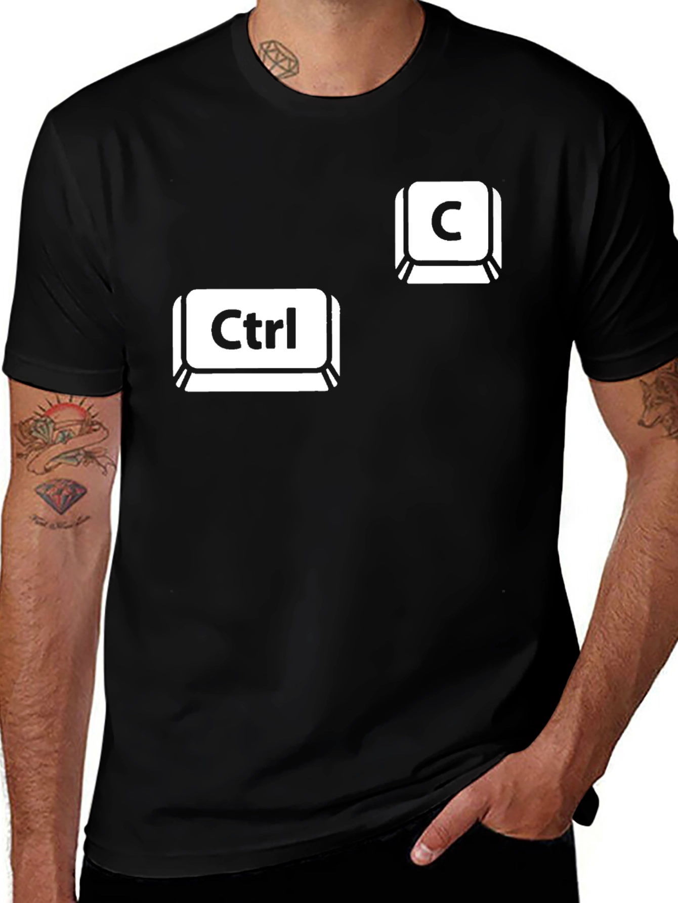 Camiseta Negra Ctrl + C Copiar Pegar