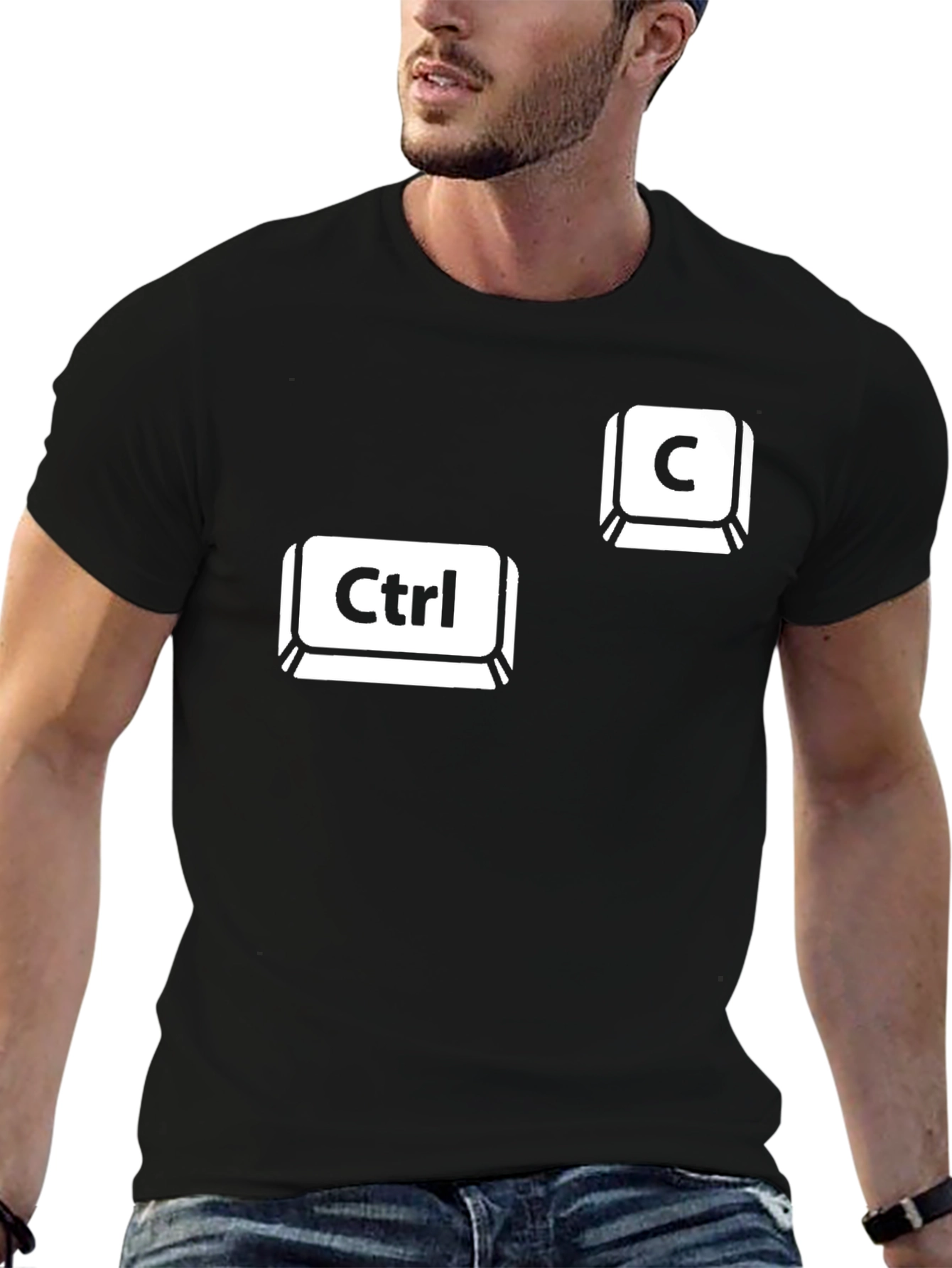 Camiseta Negra Ctrl + C Copiar Pegar