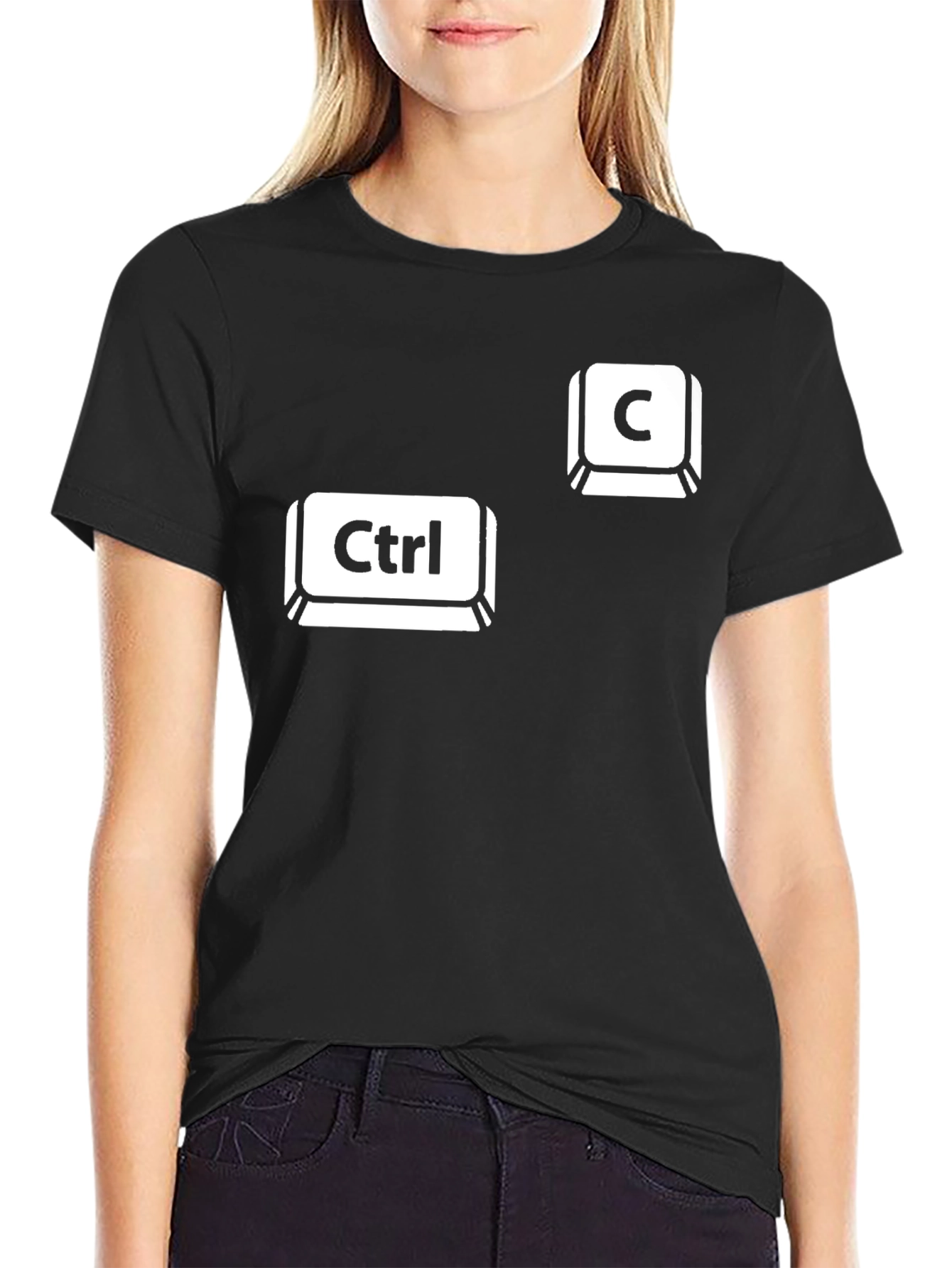 Camiseta Negra Ctrl + C Copiar Pegar