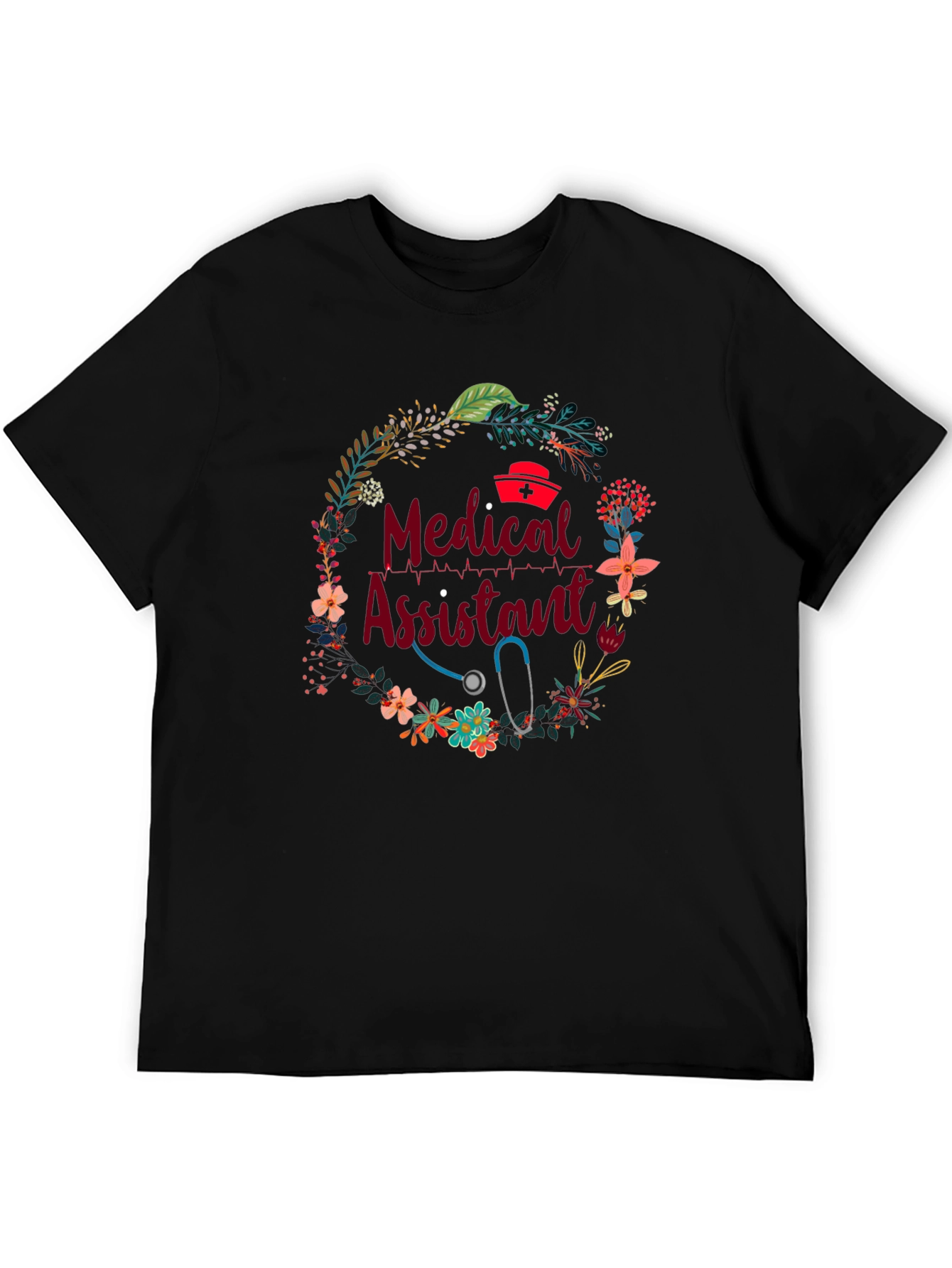 Camiseta Asistente Médico Floral - Regalo Ideal