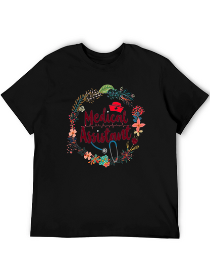 Camiseta Asistente Médico Floral - Regalo Ideal