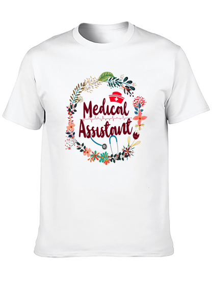 Camiseta Asistente Médico Floral - Regalo Ideal