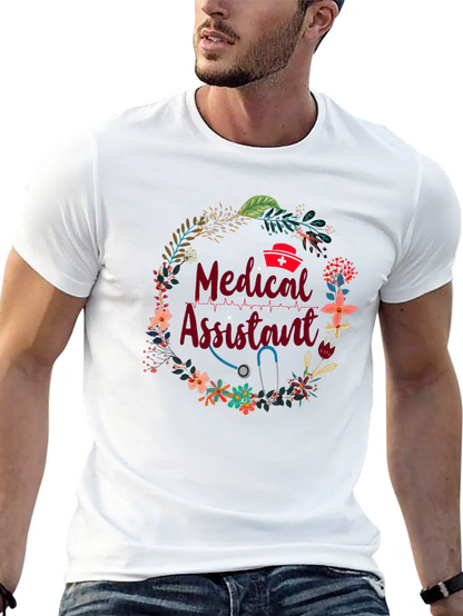 Camiseta Asistente Médico Floral - Regalo Ideal