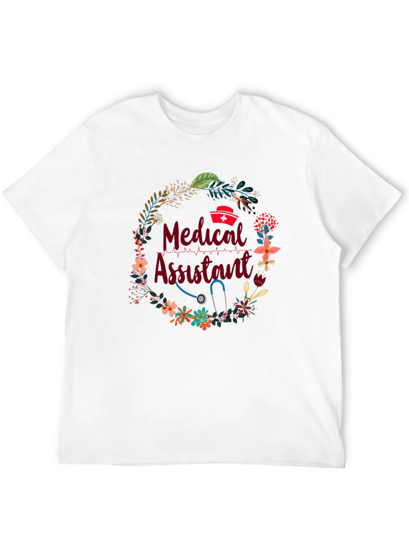 Camiseta Asistente Médico Floral - Regalo Ideal