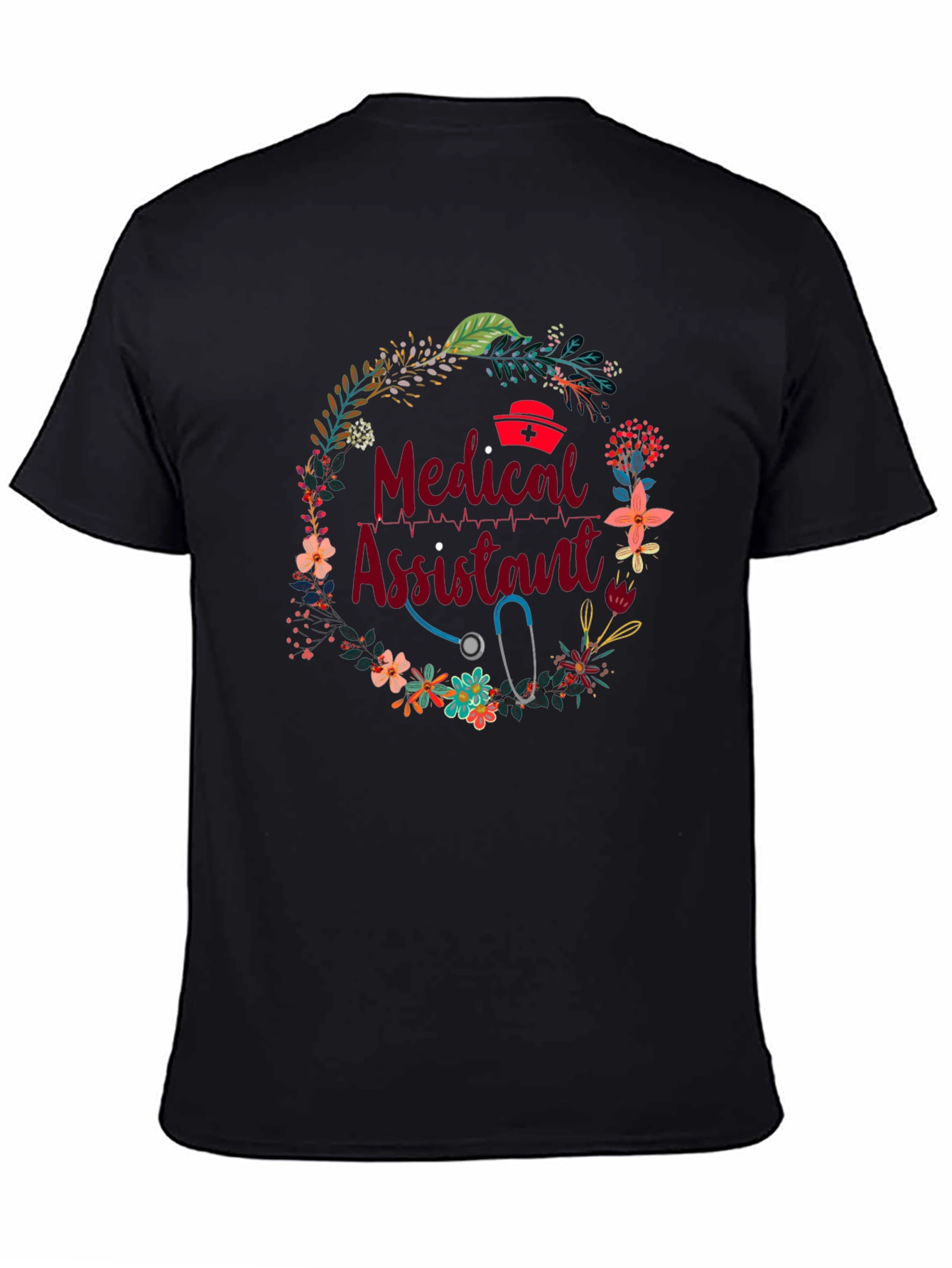 Camiseta Asistente Médico Floral - Regalo Ideal